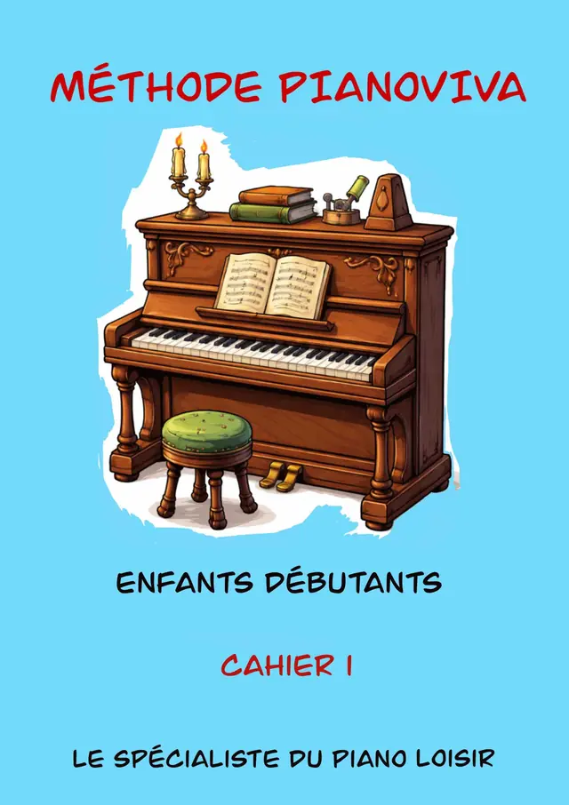 Couverture du cahier 1 de la méthode Pianoviva pour les enfants débutants