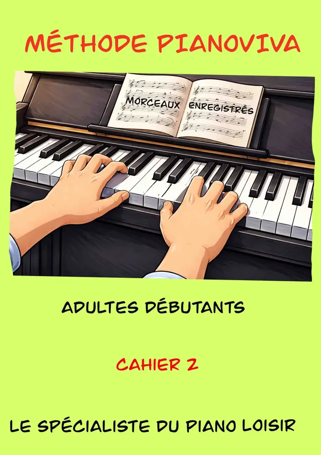 Couverture du cahier 2 de la méthode Pianoviva pour les adultes débutants